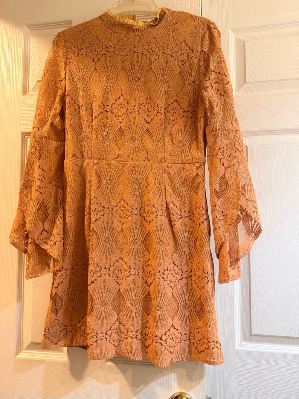 NWT Taupe Lace Mini Dress By Blushing Heart